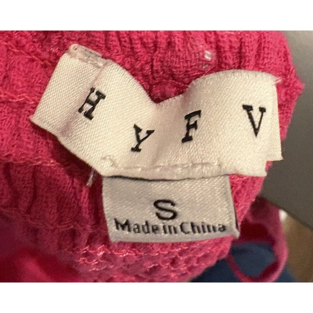 HYFVE Spaghetti Strap Smocked Top/Short Set Bubblegum Pink Small - Picture 6 of 7